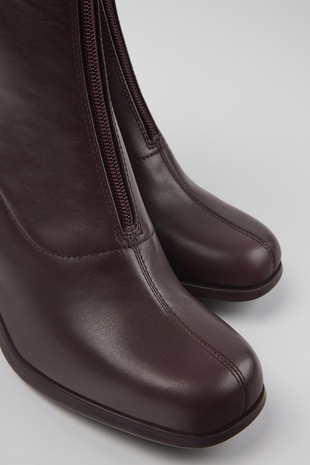 Kiara Burgundy leather and recycled PET boots for women