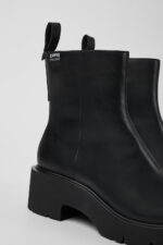 Milah Black leather boots for women
