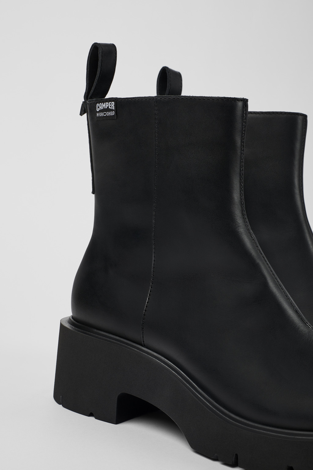 Milah Black leather boots for women