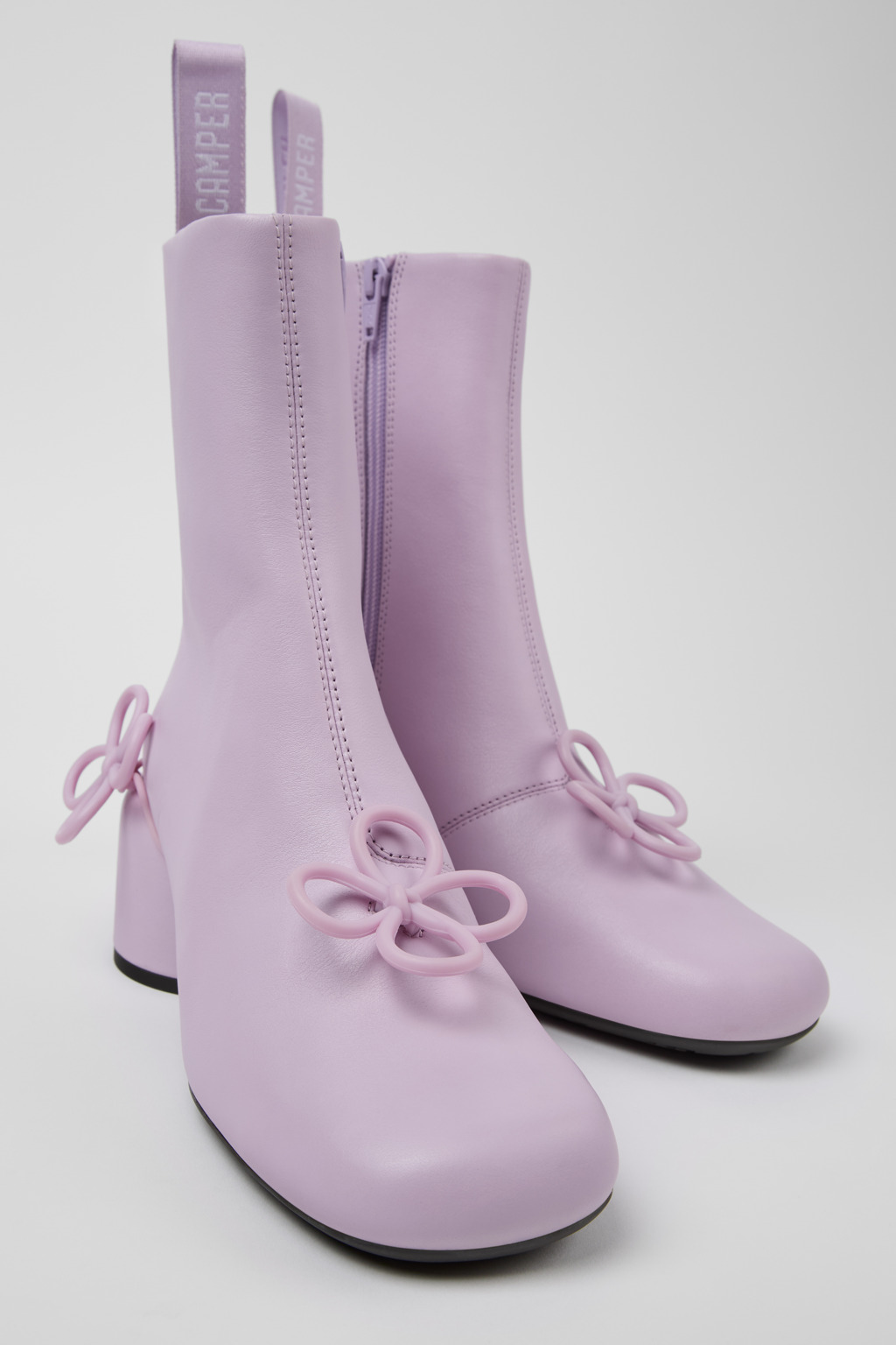 Twins Purple Leather Boots for Women