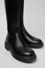 Dean Black Leather High Boots for Women.