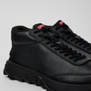 Drift Trail Black Leather Sneaker Booties for Women.