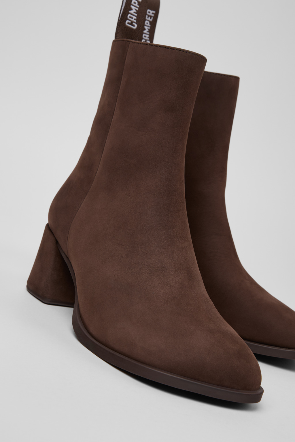 Kora Brown Nubuck Mid Boots for Women.