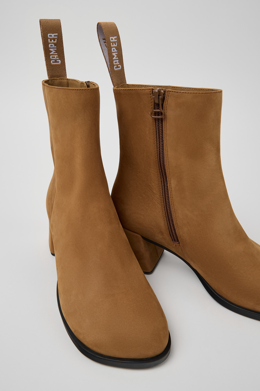 Kora Brown Nubuck Mid Boots for Women.