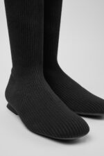Casi Myra - TENCEL Black TENCEL™ Lyocell High Boots for Women.