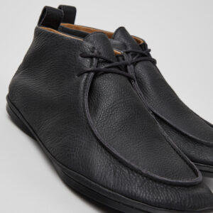 Right Nina Black Leather Ankle Boots for Women.
