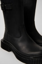 Pix Berlin Black Nubuck Mid Boots for Women.