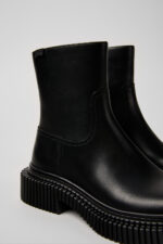 Pix Berlin Black Leather Mid Boots for Women.