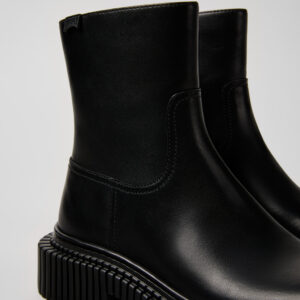 Pix Berlin Black Leather Mid Boots for Women.