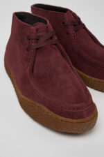 Peu Terreno Burgundy Nubuck Ankle Boots for Women.