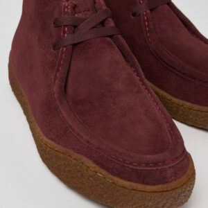 Peu Terreno Burgundy Nubuck Ankle Boots for Women.