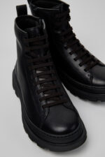 Brutus+ Black Leather Mid Boots for Women.
