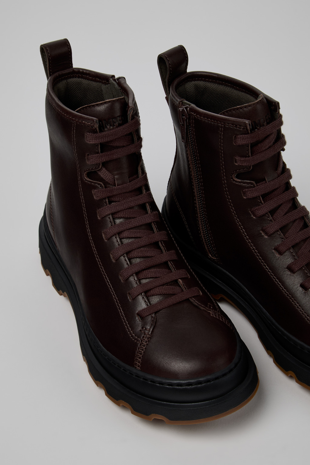Brutus+ Brown Leather Mid Boots for Women.