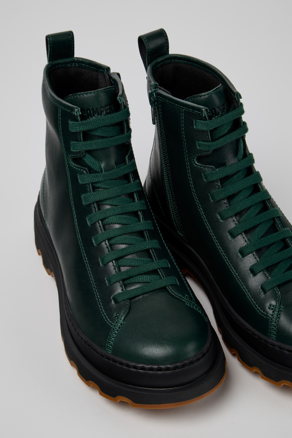 Brutus+ Green Leather Mid Boots for Women.