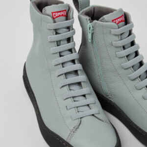 Peu Touring Gray Leather Mid Boots for Women.