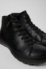 Peu Serra 360º Durable  Black Leather Ankle Boots for Women.