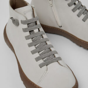 Peu Serra 360º Durable White Leather Ankle Boots for Women.