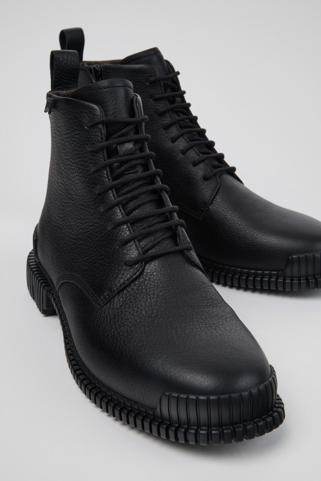 Pix Black Leather Ankle Boots for Women.