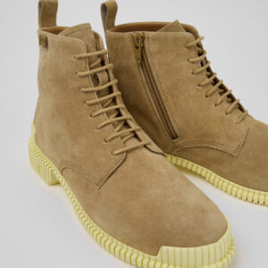 Pix Brown Suede Leather Ankle Boots for Women.