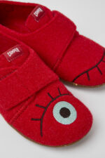 Twins Red natural wool slippers