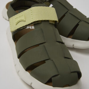 Oruga Multicolor Leather and Textile Closed Sandal for Kids.