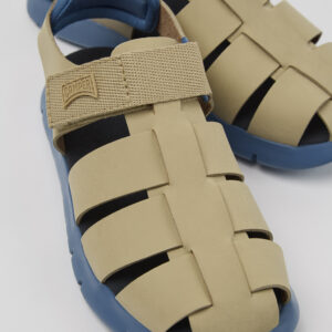 Oruga Multicolor Leather and Textile Closed Sandals for Kids.