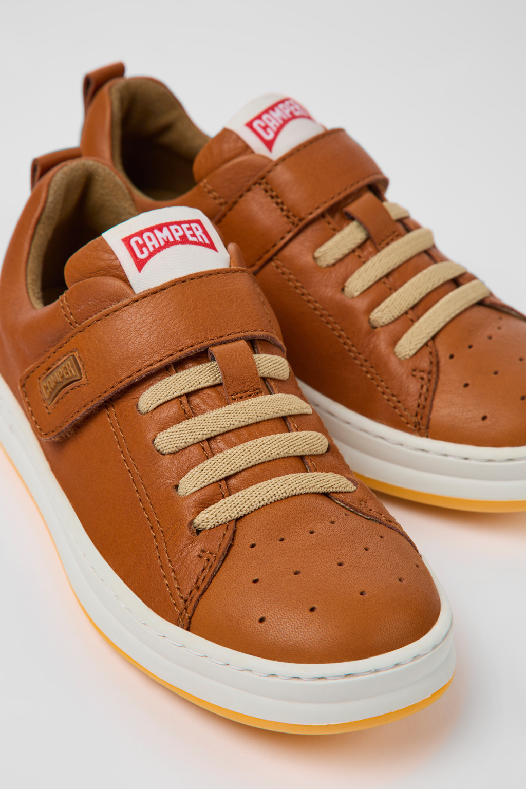 Runner Brown leather sneakers for kids