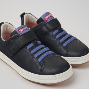 Runner Blue Leather Sneakers for kids.