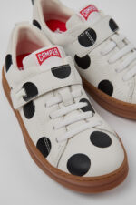 Twins White Leather Sneakers for kids.