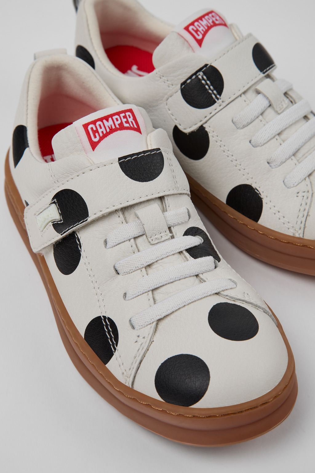 Twins White Leather Sneakers for kids.