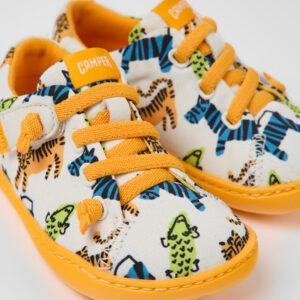 Peu Multicolored textile and leather shoes for kids