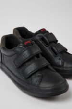 Pursuit Black leather and nubuck sneakers for kids