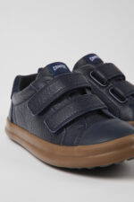 Pursuit Blue leather and nubuck sneakers for kids