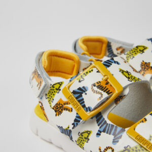 Oruga Multicolored leather sandals for kids