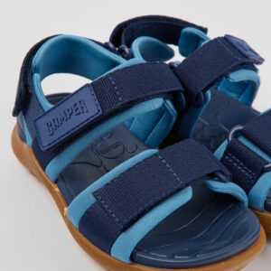 Wous Blue textile sandals for kids