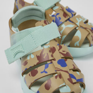 Oruga Multicolored Leather/Textile Sandal