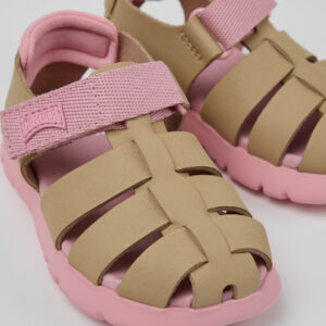 Oruga Multicolor Leather and Textile Sandals for Kids.