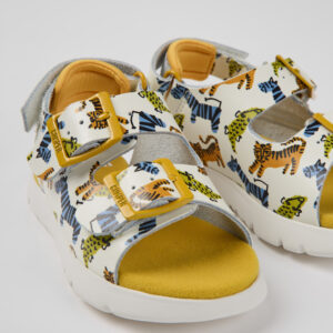 Oruga Multicolored leather sandals for kids