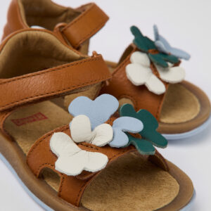 Twins Brown leather sandals for kids