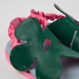 Brutus Sandal Green and pink leather sandals for kids