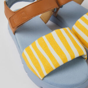 Oruga Multicolored textile and leather sandals for kids