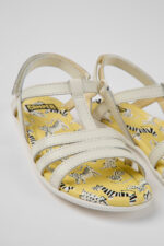 Twins White leather sandals for kids