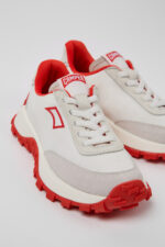 Drift Trail White Recycled PET and Leather Sneakers for Kids.