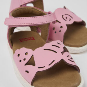 Twins Pink Leather 2-Strap Sandal