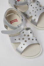 Twins Gray Leather Sandal