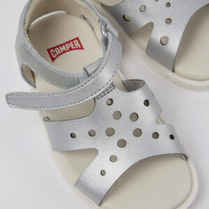 Twins Gray Leather Sandal