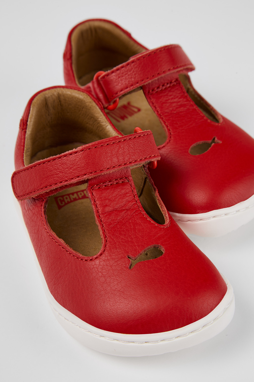 Twins Red Leather T-Strap Shoe