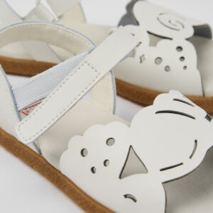 Twins White Leather Sandal