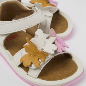 Twins White Leather Sandal