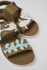 Twins Brown Leather 2-Strap Sandal
